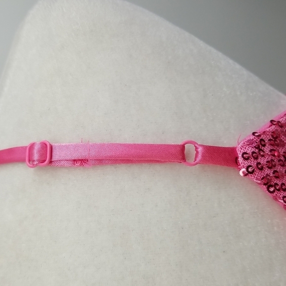 Lily Star Sparkly Pink Sequin Side Tie Wrap Top Party Festive Coquette Barbie - Picture 7 of 11